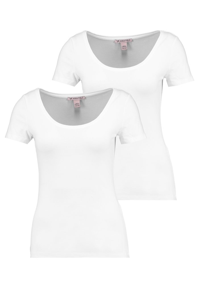 T Chemises Anna Field 2 PACK Basic Blanche Femme | WGH-4629765